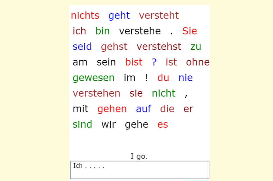 Deutsch Übungen, German exercises German Sentence Building<br>(10 questions)