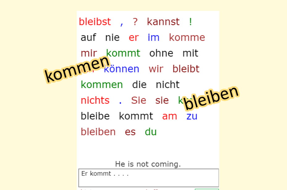 Deutsch Übungen, German exercises Sentence Building 2<br>(10 questions)
