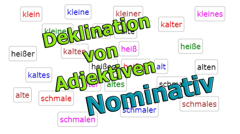 Deutsch Übungen, German exercises Declension of Adjectives - Nominative<br>(20 questions)