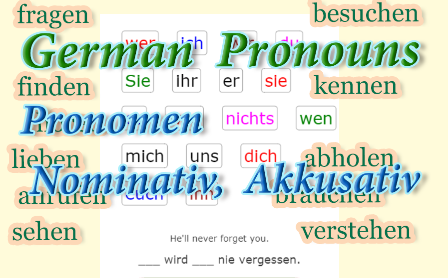 German Exercises, Pronouns, Nominative case